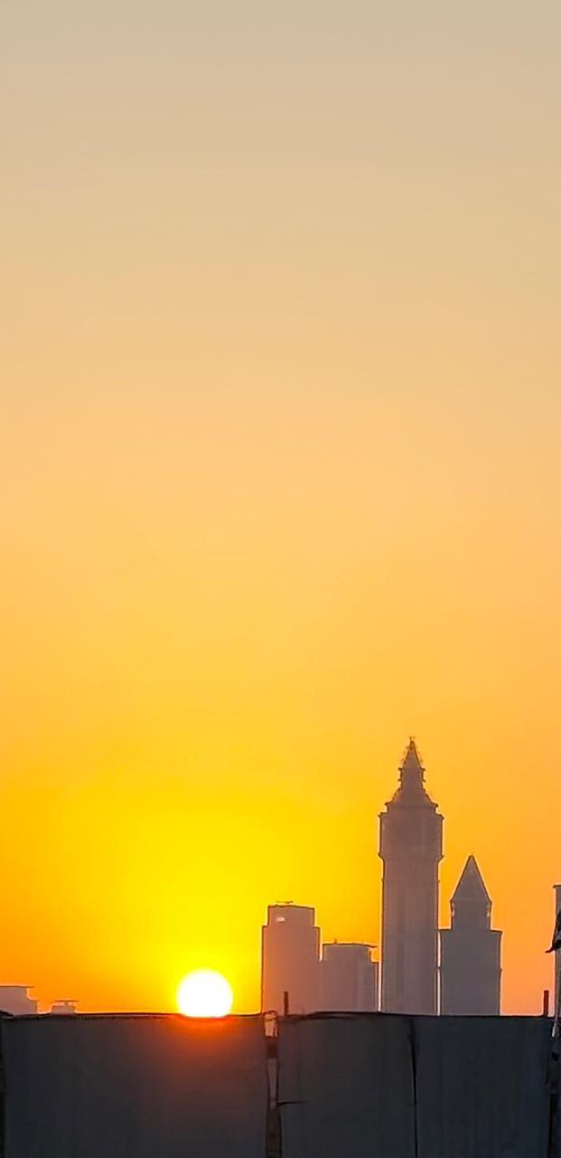 Sunset over the city