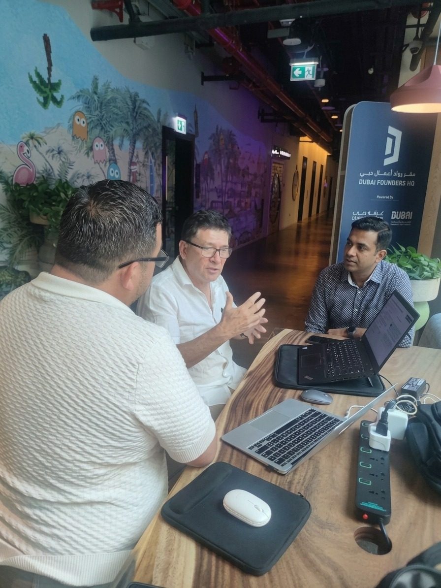 The AlphaBEX team in a work meeting in Dubai