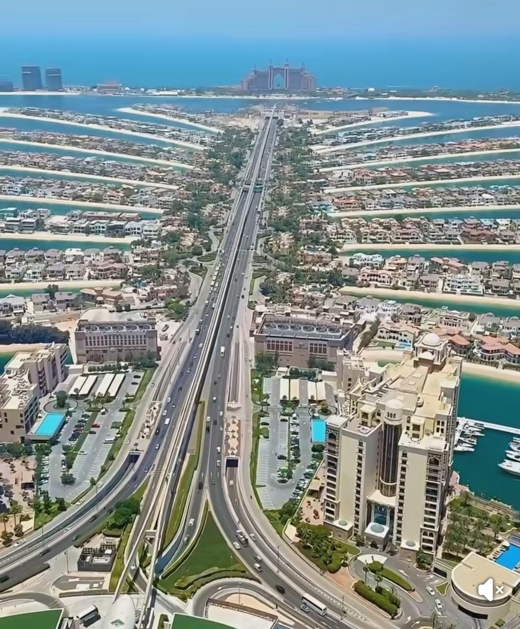 Vista aérea de Palm Jumeirah, Dubái